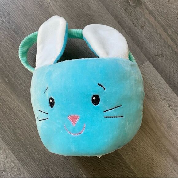 Easter Basket Soft Bunny Blue Rabbit Kids Plush - Picture 2 of 10